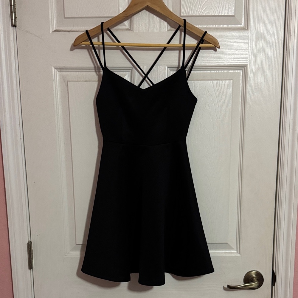 Elegant Black Spaghetti Strap Dress